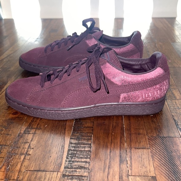 Puma Suede sneakers Classic Suede Embossed reptile detail plum purple unisex 6.5 - Picture 3 of 13